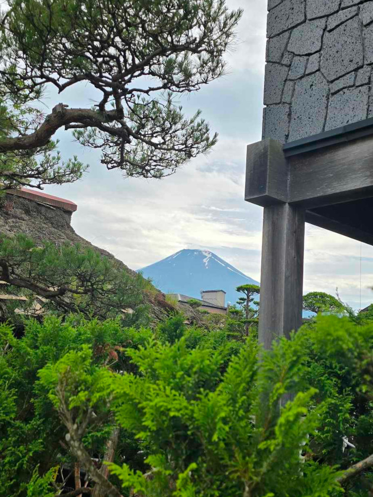 A distance view of Mount Fuji
