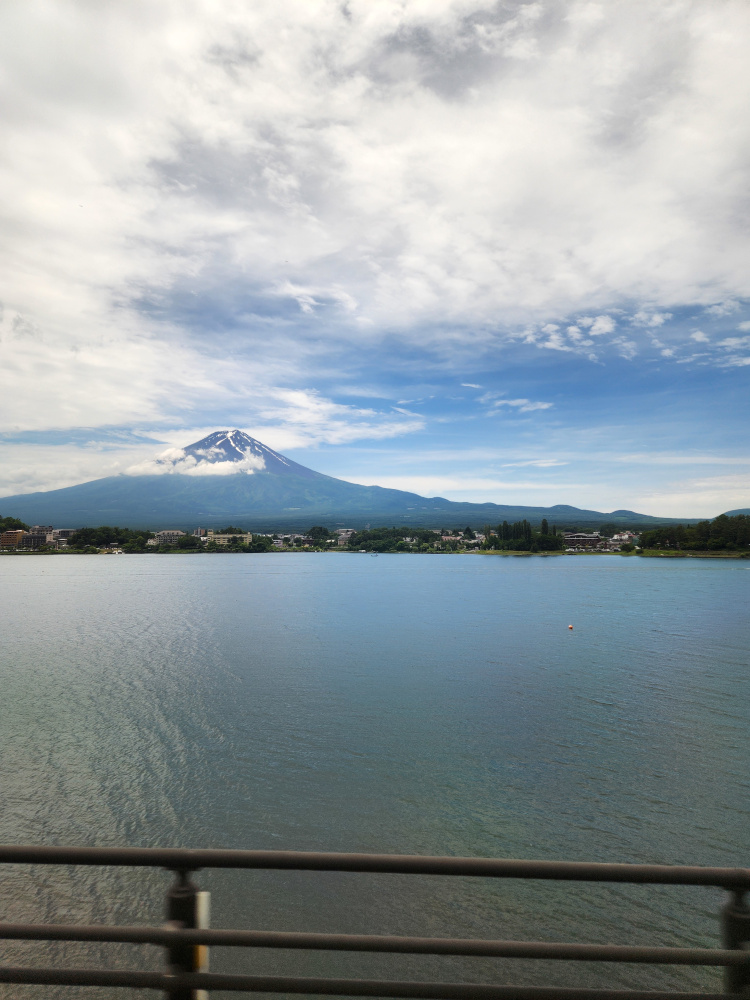 A view of Mount Fuji while driving